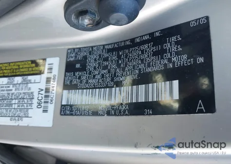 2005 Toyota Sienna Xle from USA, damaged, VIN 5TDZA22C15S337109